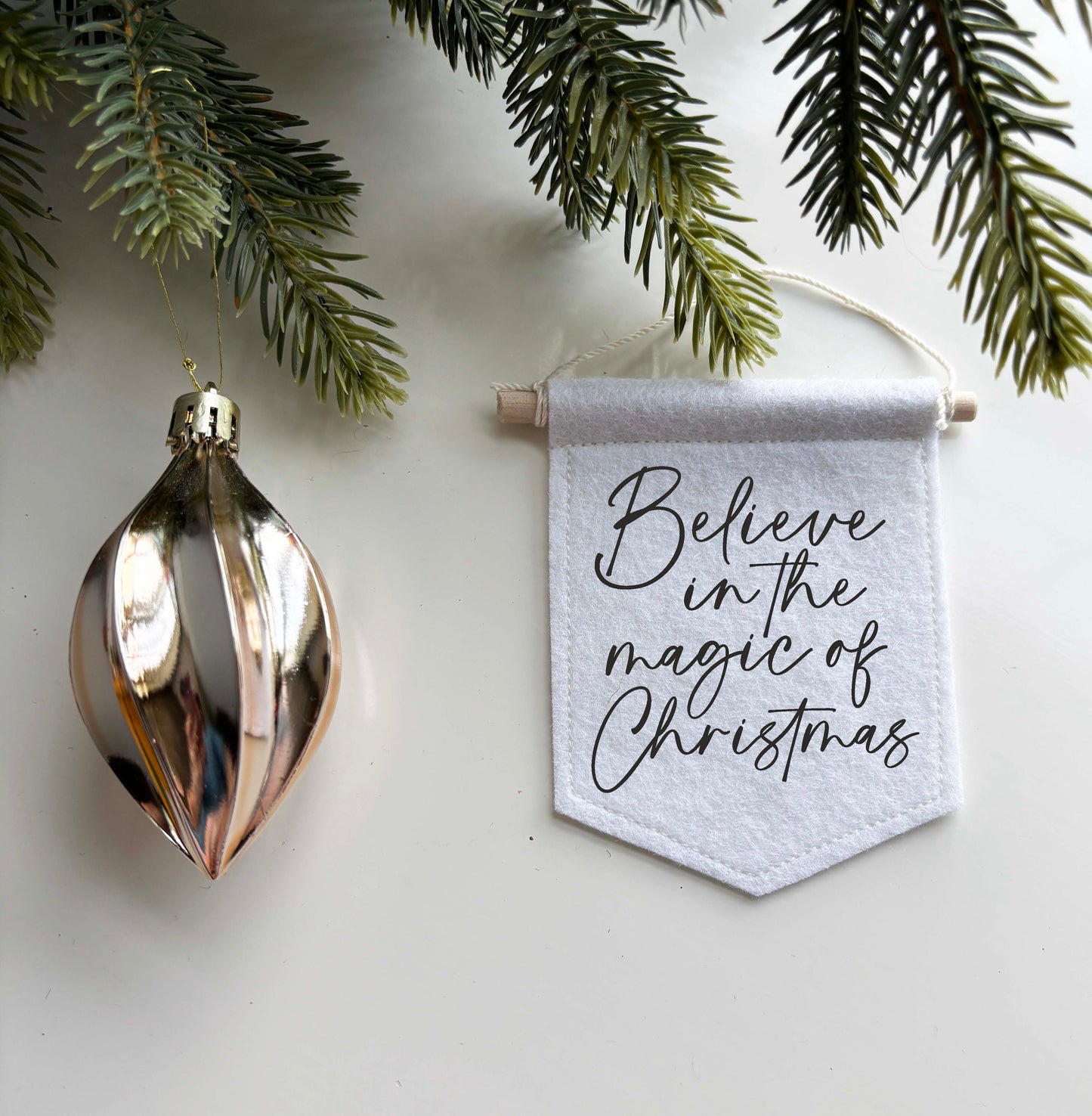 Believe In The Magic Of Christmas - Christmas Tree Ornament Banner