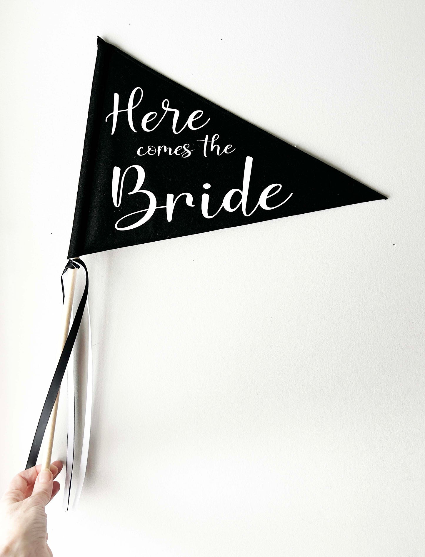 Wedding Pennant Flag - Here Comes the Bride