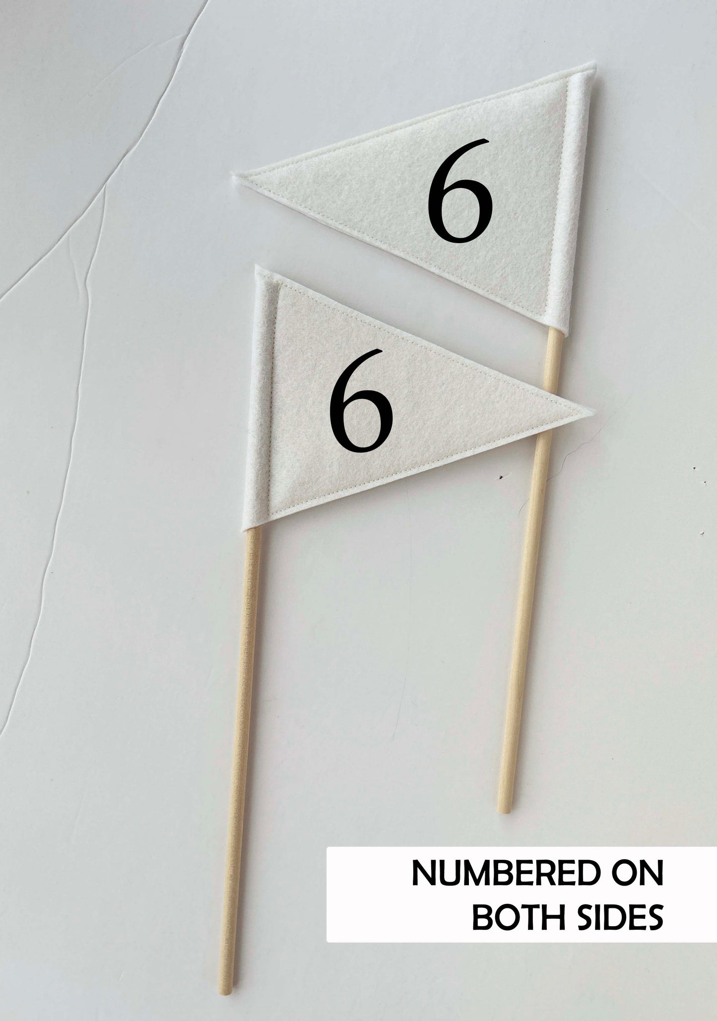 Mini Felt Flag Table Numbers - Flower Centrepiece Number Stick