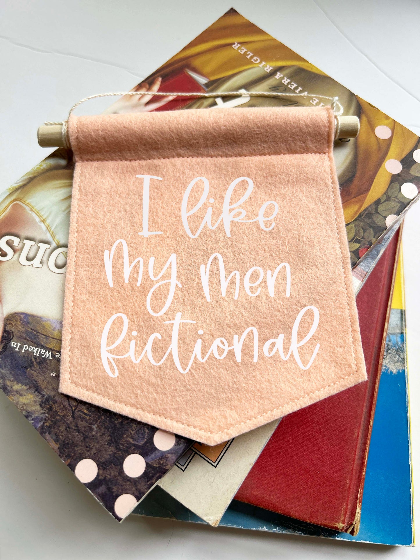 I Like My Men Fictional- Mini Felt Banner