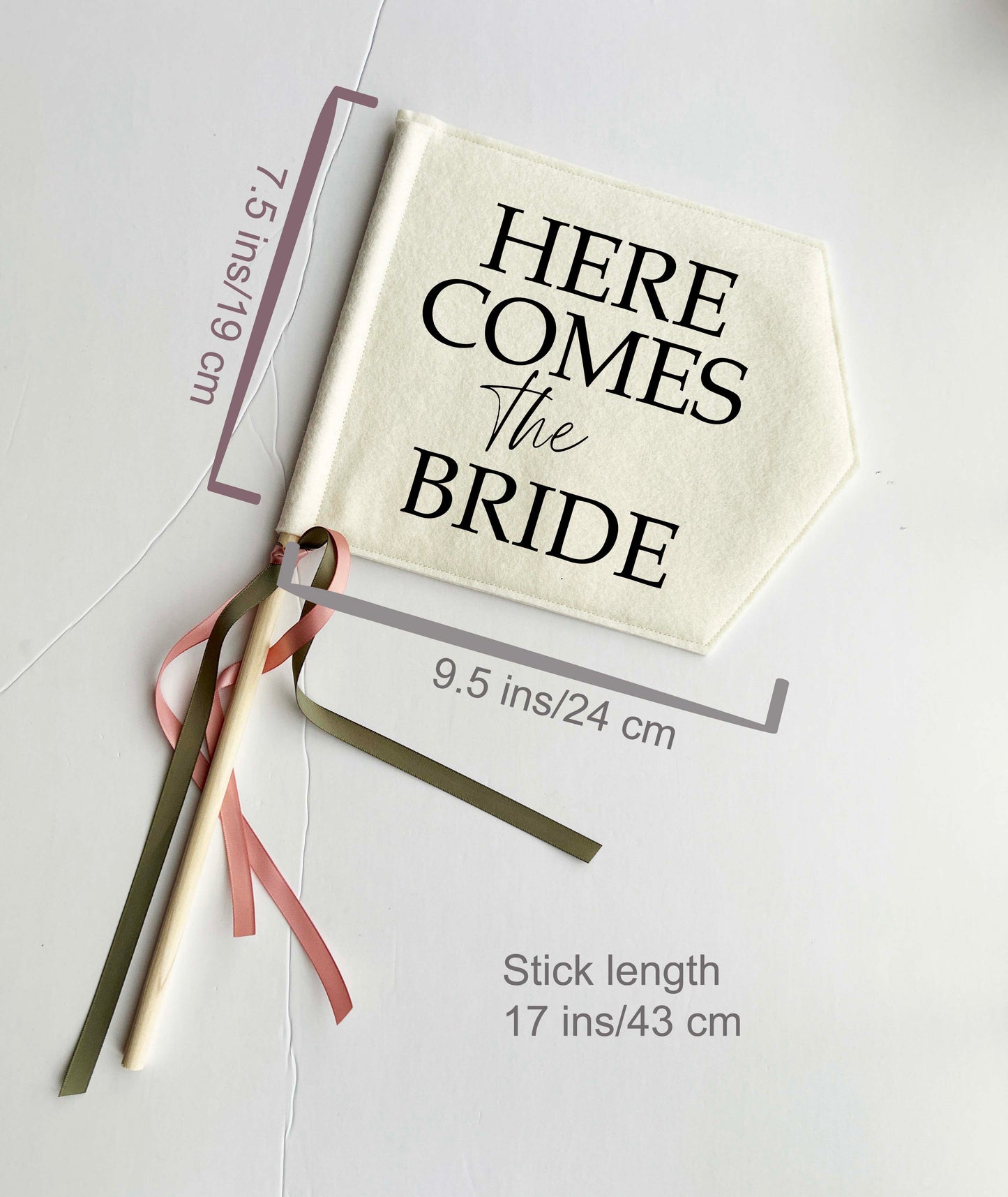 Here Comes the Bride, Wedding Pennant Flag
