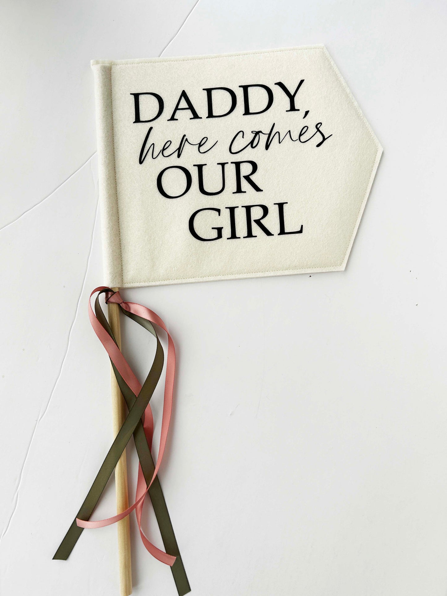 Daddy Here Comes Our Girl, Wedding Pennant Flag