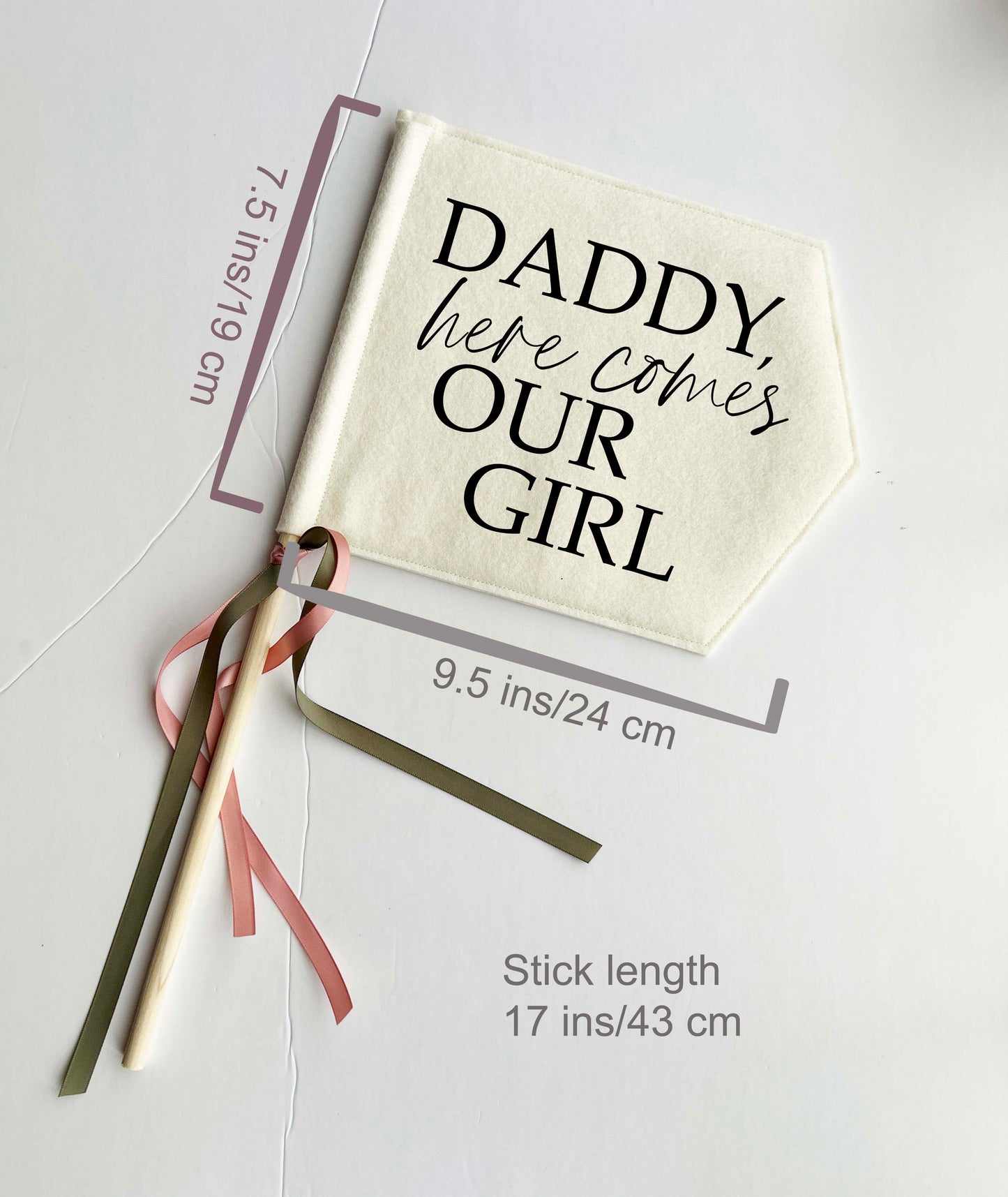 Daddy Here Comes Our Girl, Wedding Pennant Flag
