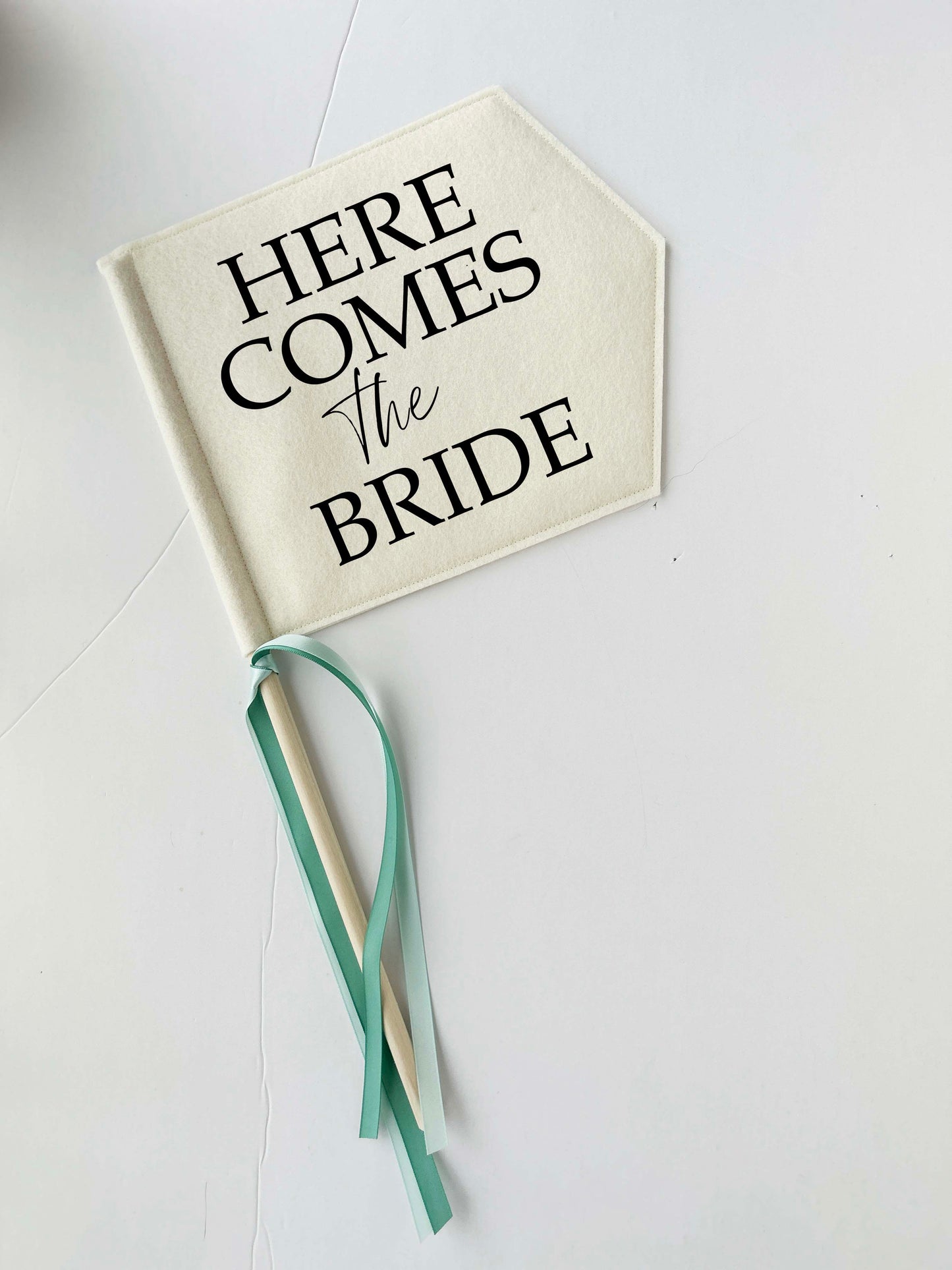 Here Comes the Bride, Wedding Pennant Flag