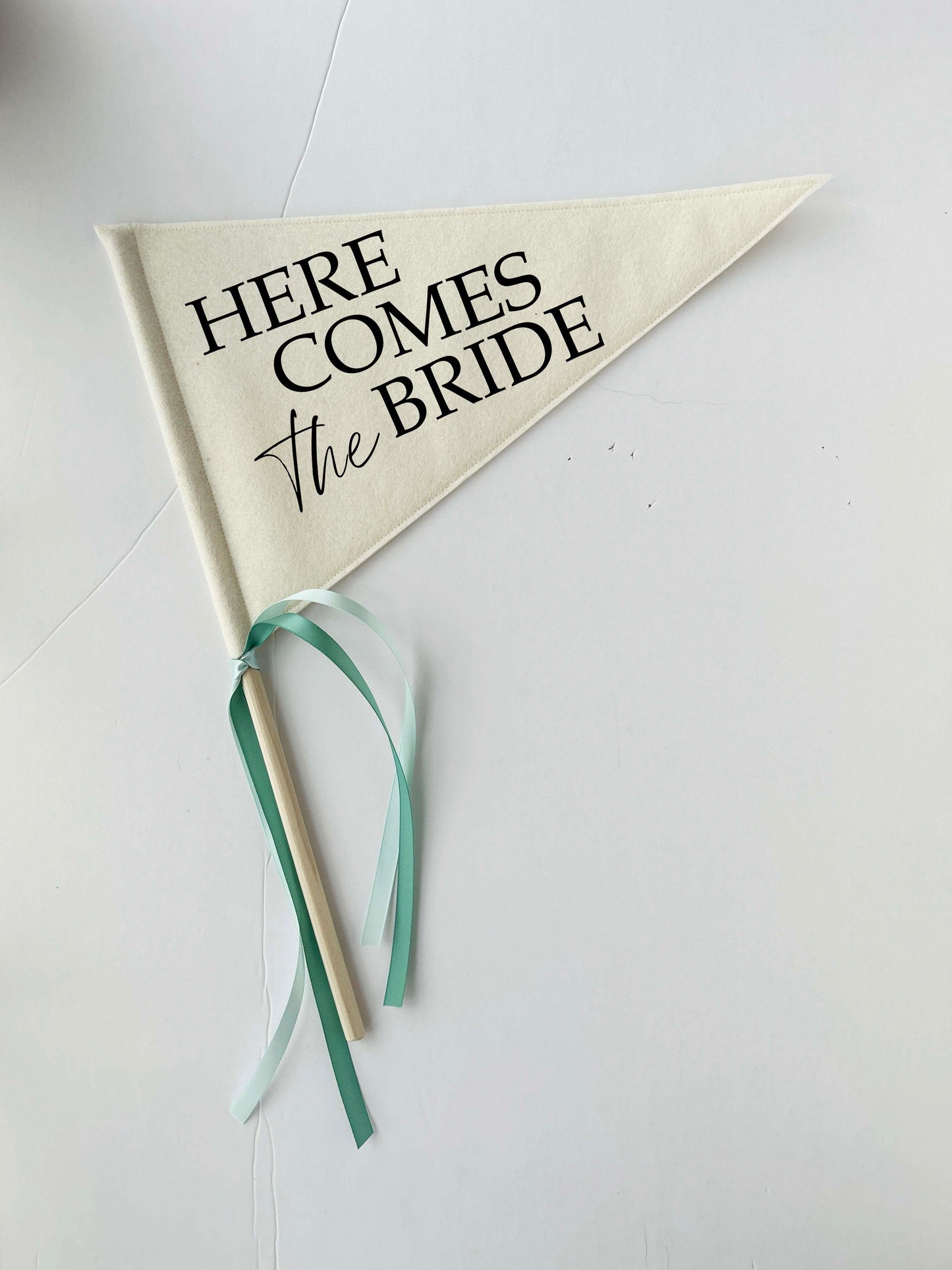 Wedding Pennant Flag - Here Comes the Bride