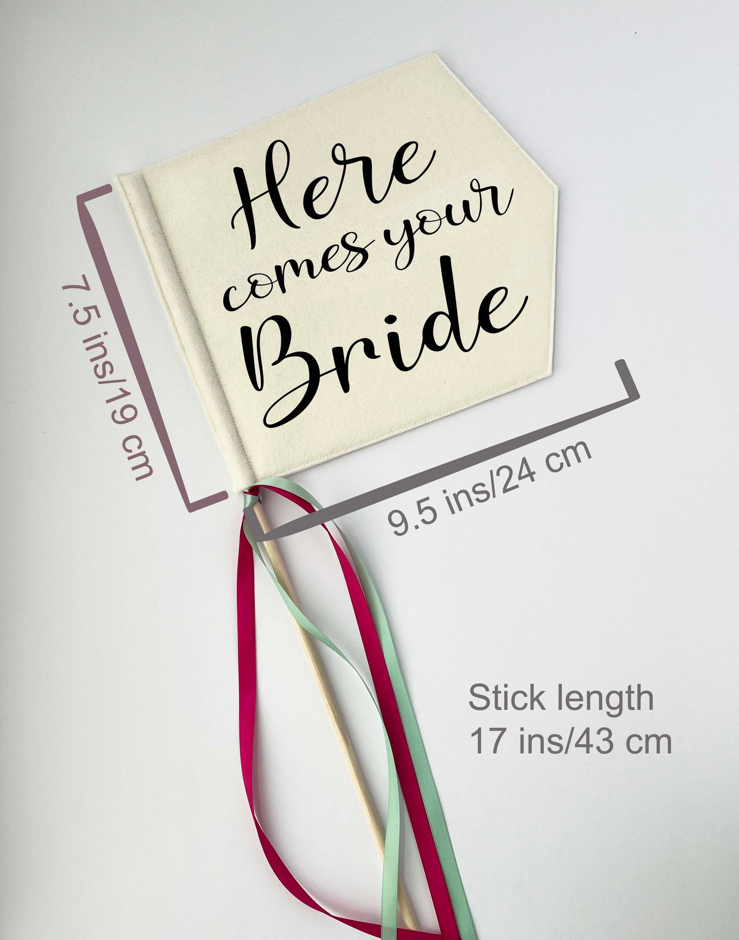 Here Comes Your Bride, Wedding Pennant Flag