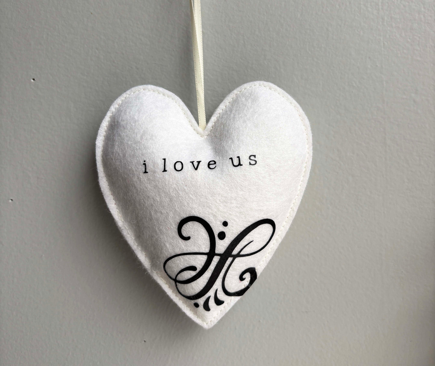 I Love Us - Felt Valentine Heart Ornament
