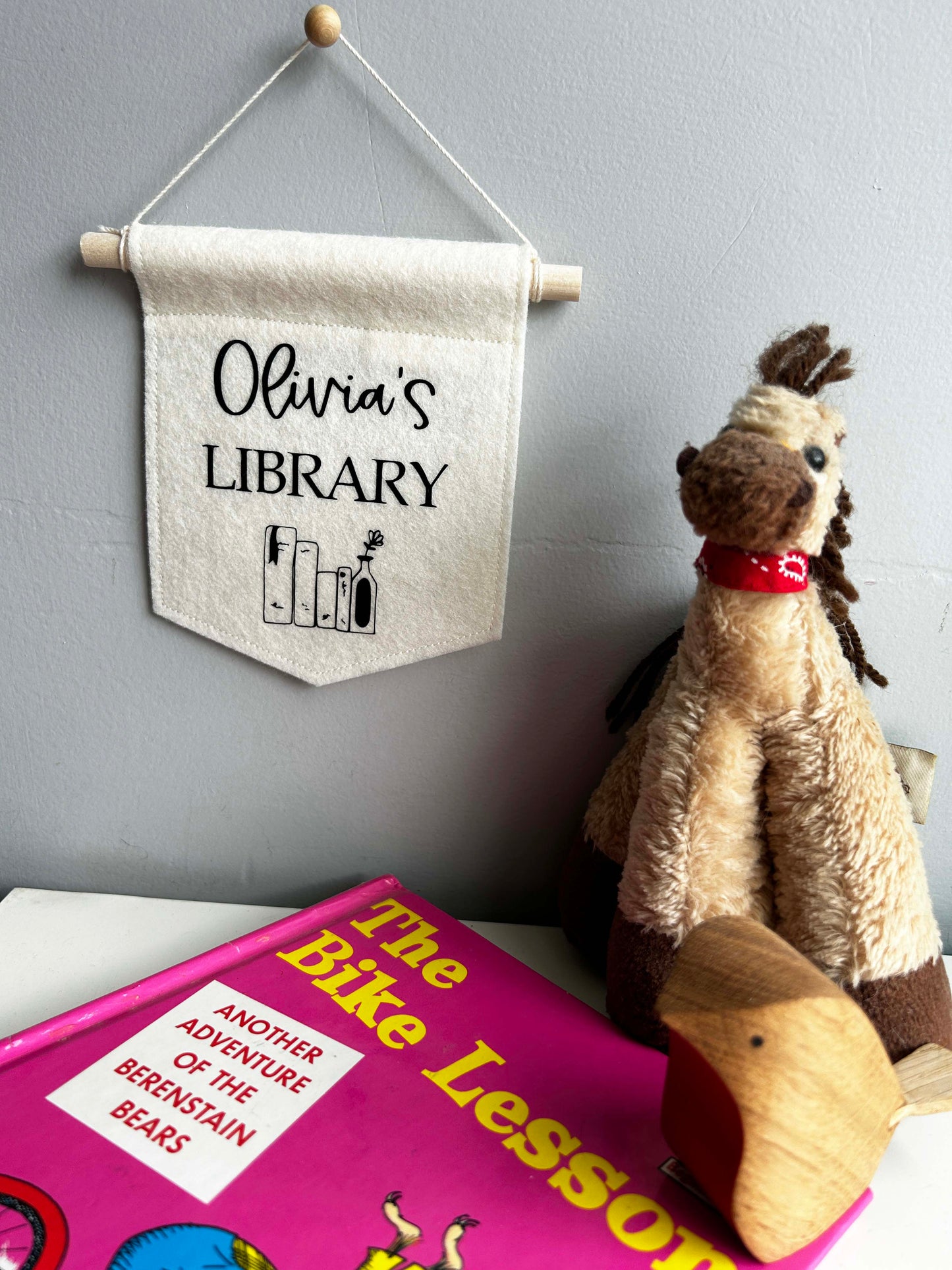 Reading Nook Sign - Personalized Library Mini Felt Banner