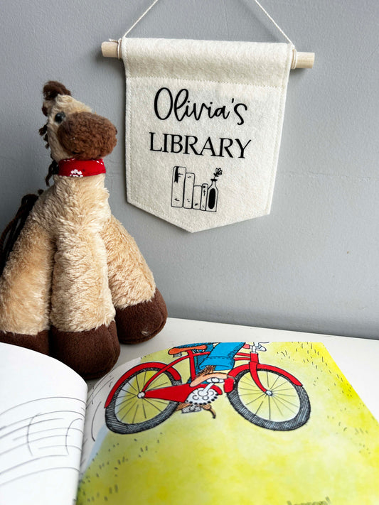 Reading Nook Sign - Personalized Library Mini Felt Banner