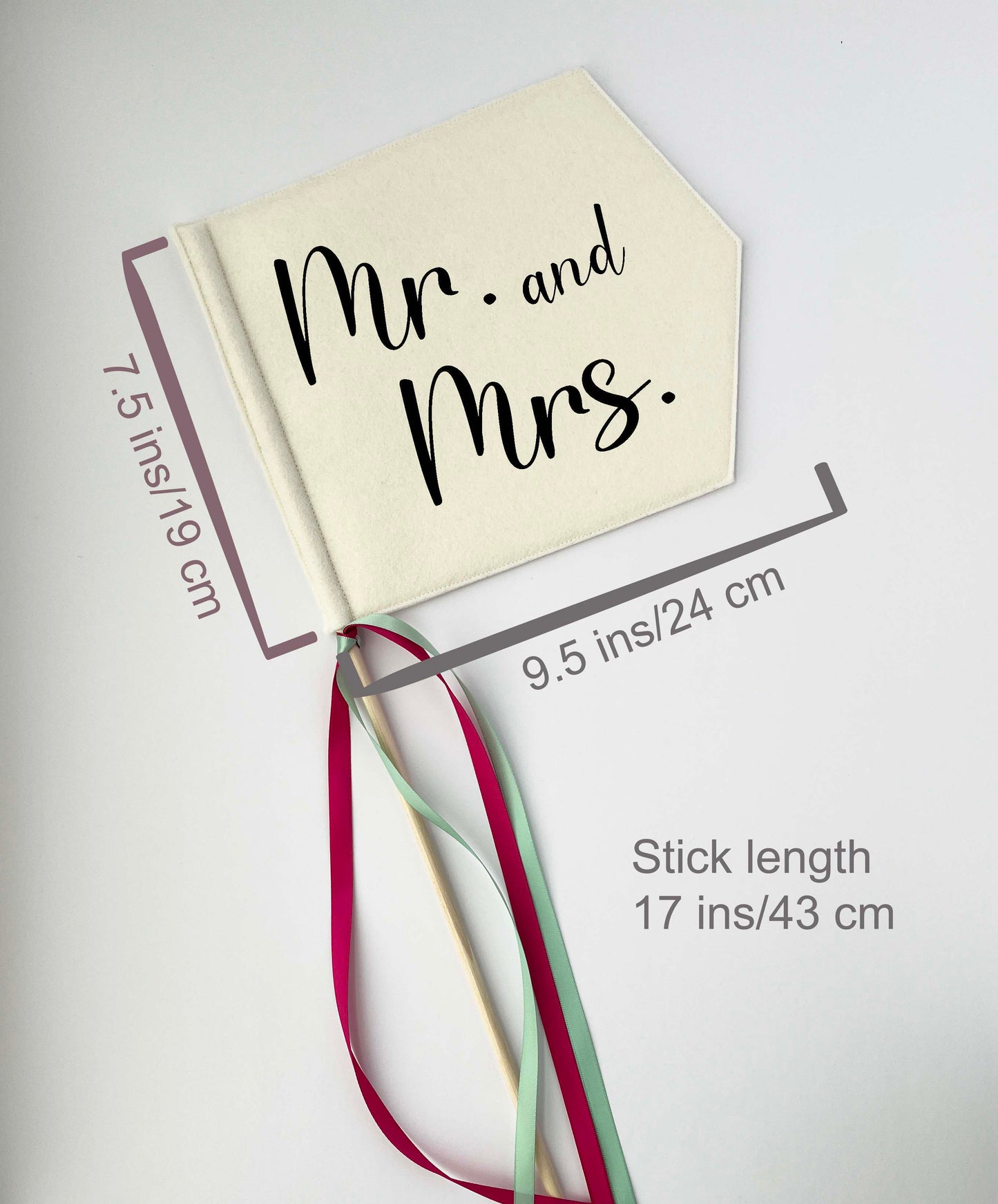 Mr and Mrs Wedding Pennant Flag