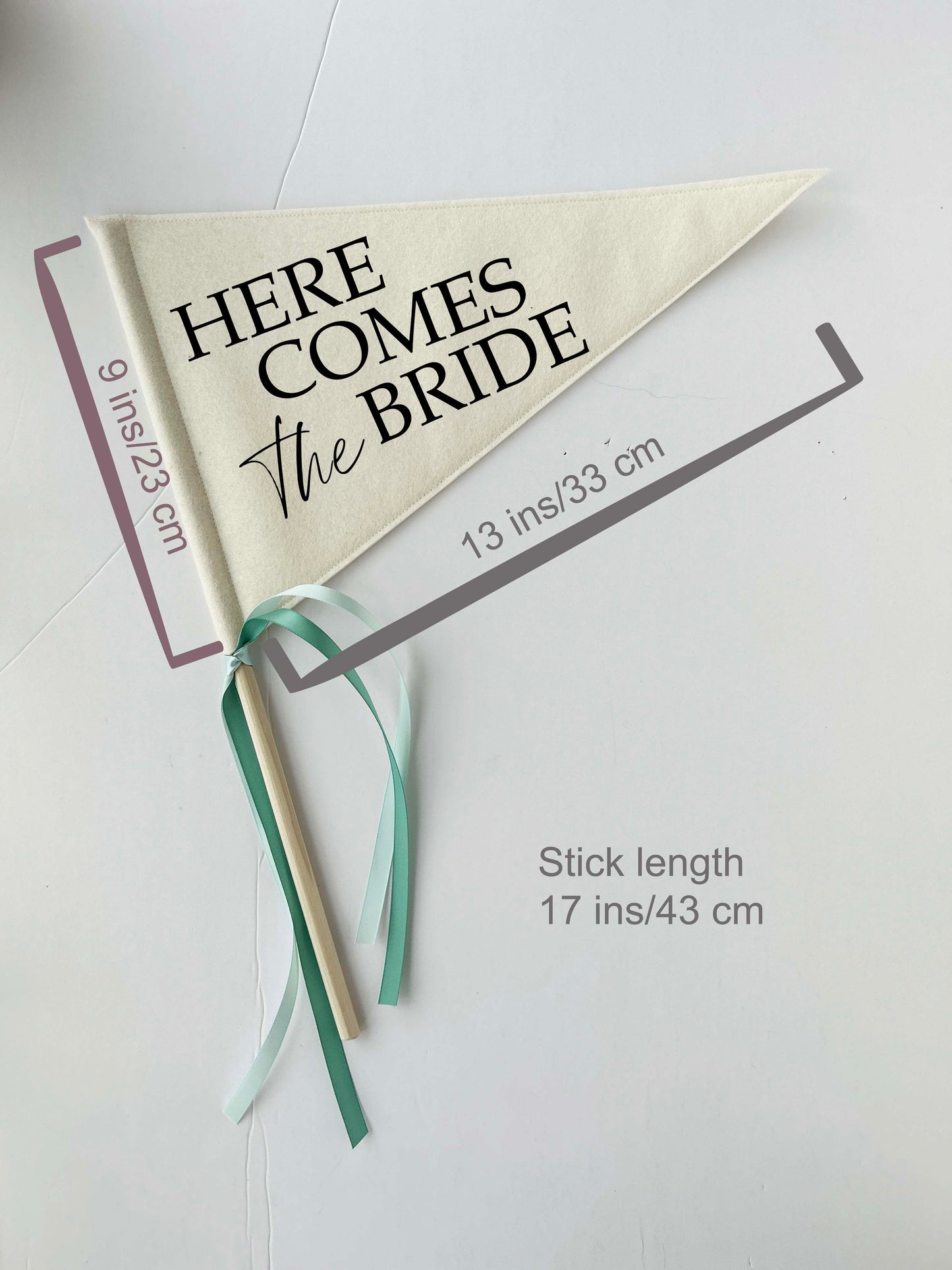 Wedding Pennant Flag - Here Comes the Bride