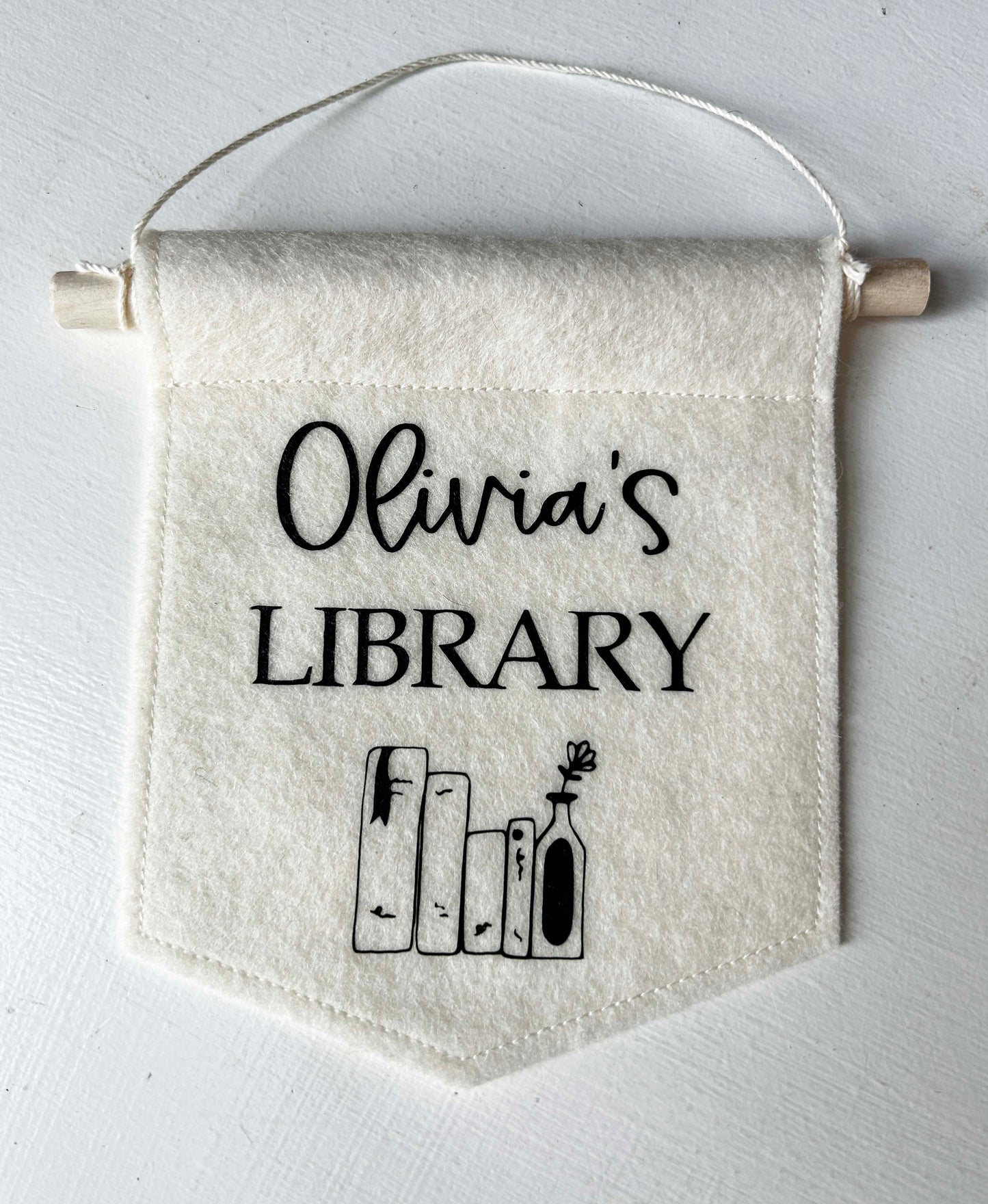 Reading Nook Sign - Personalized Library Mini Felt Banner
