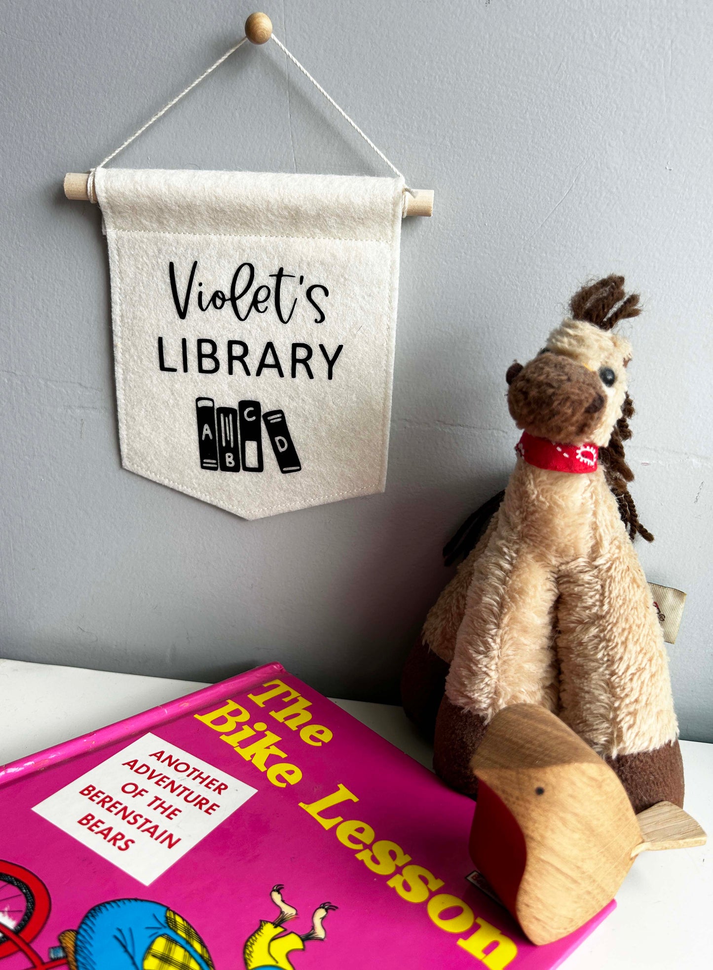 Library Sign - Personalized Mini Felt Banner