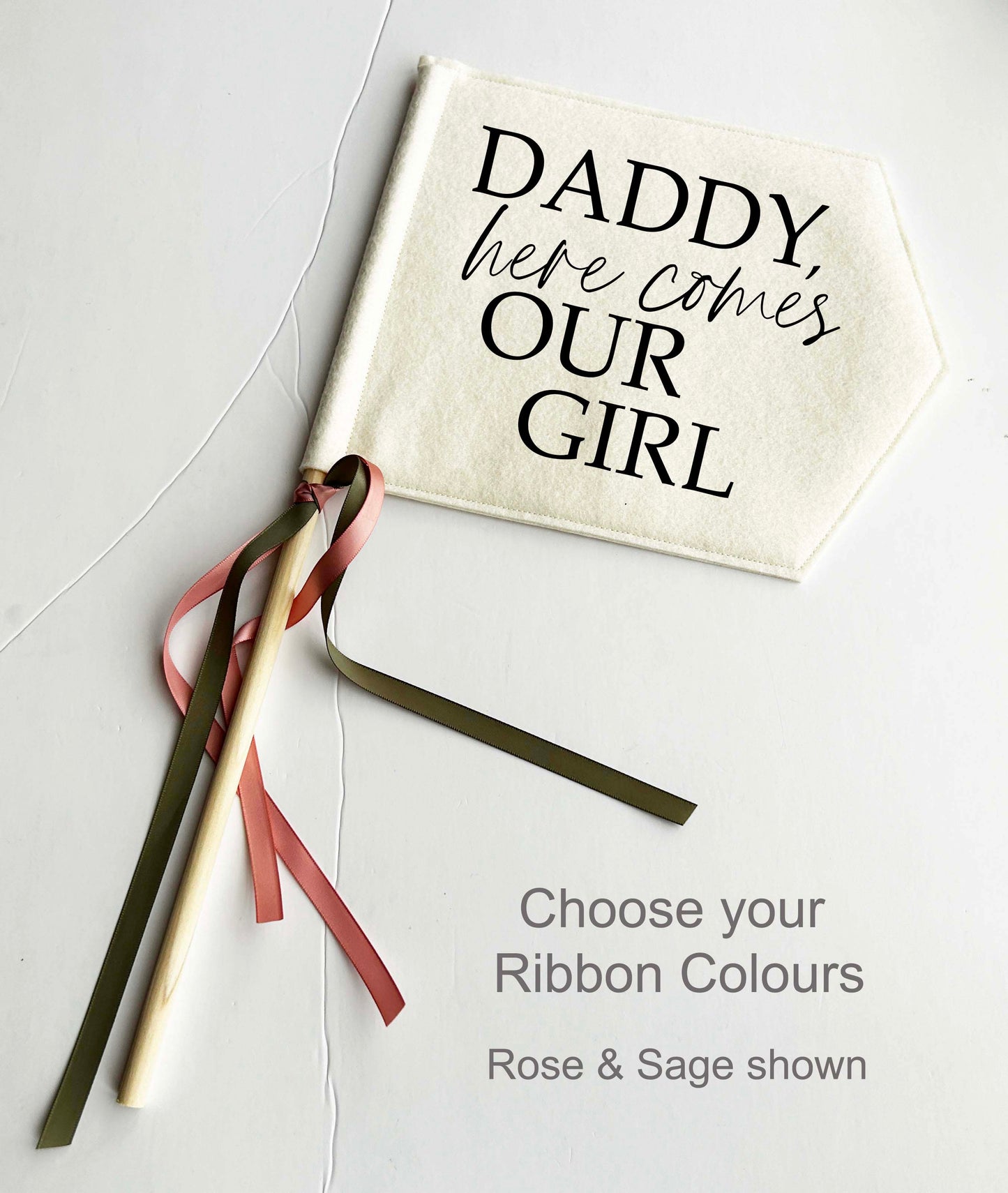 Daddy Here Comes Our Girl, Wedding Pennant Flag