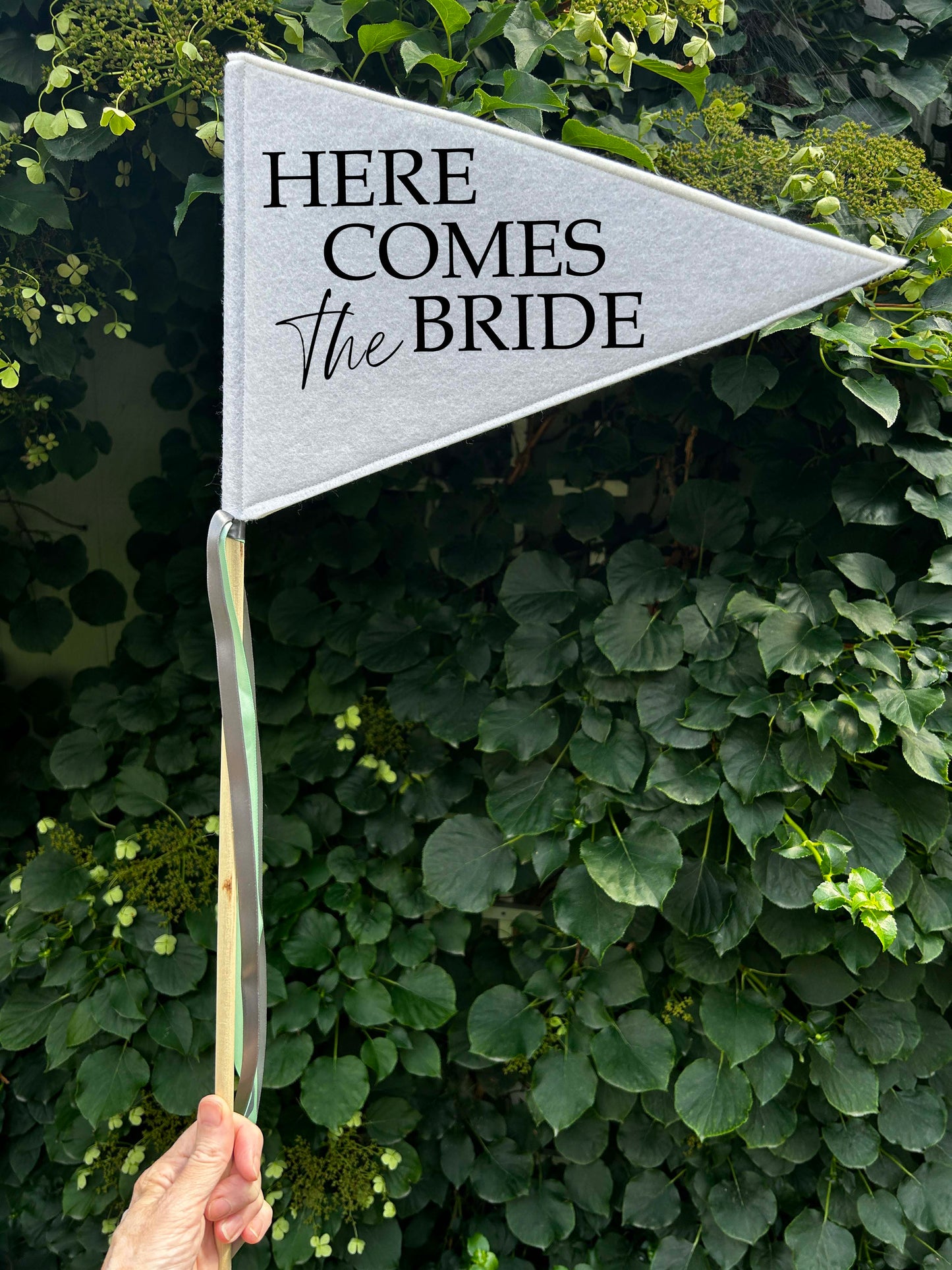 Wedding Pennant Flag - Here Comes the Bride
