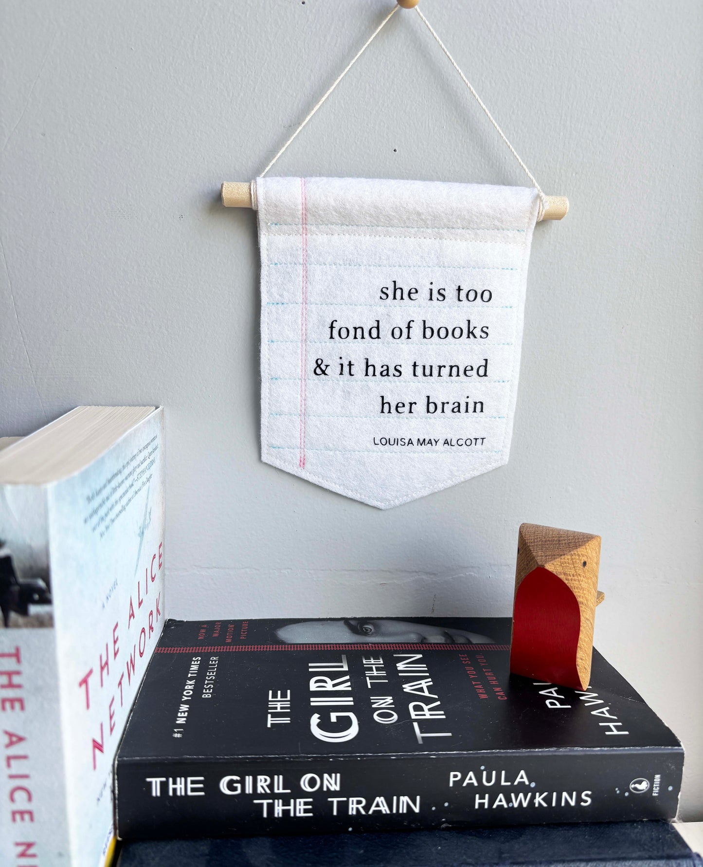She is Too Fond of Books - Literary Wall Hanging