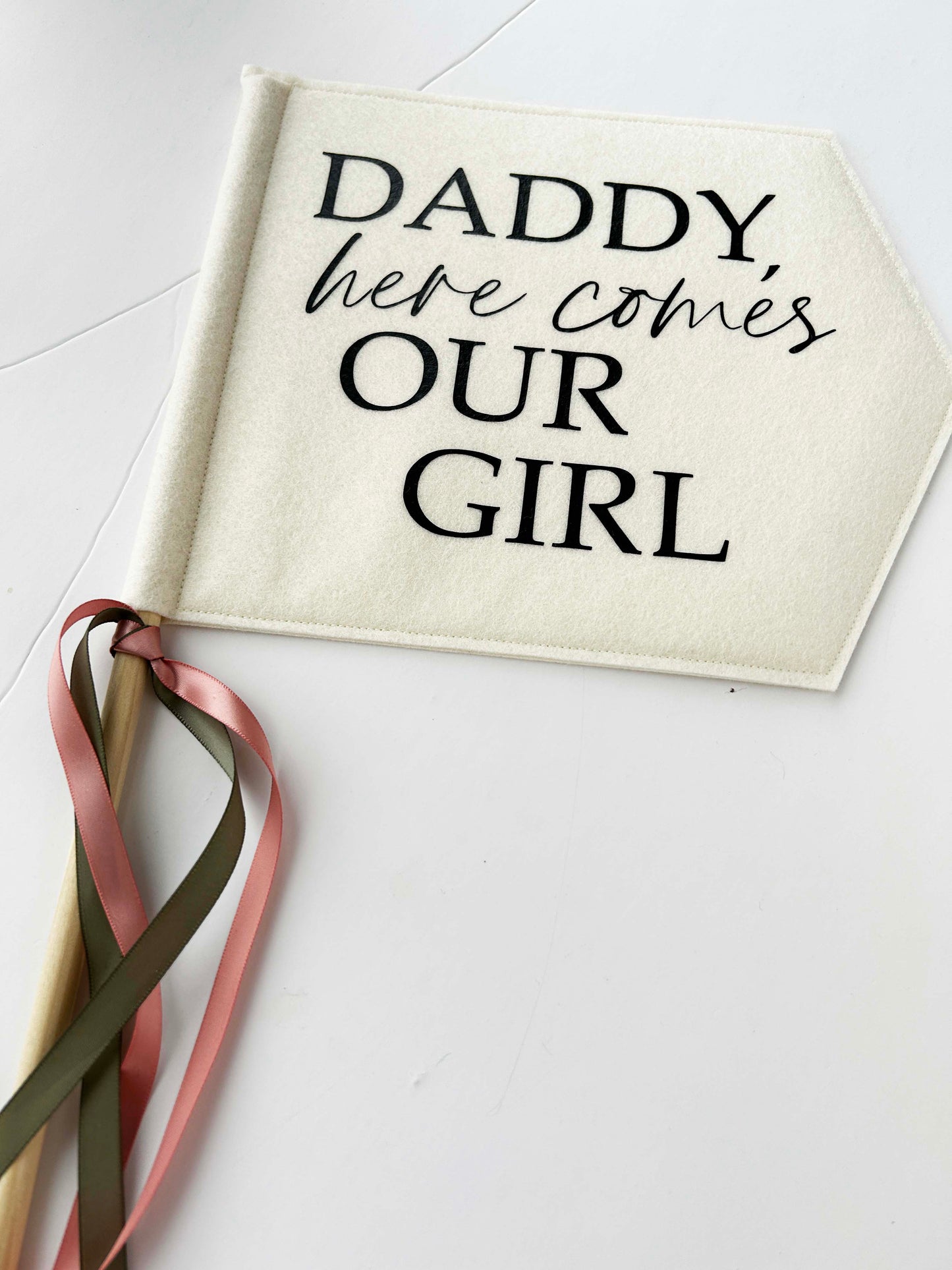 Daddy Here Comes Our Girl, Wedding Pennant Flag