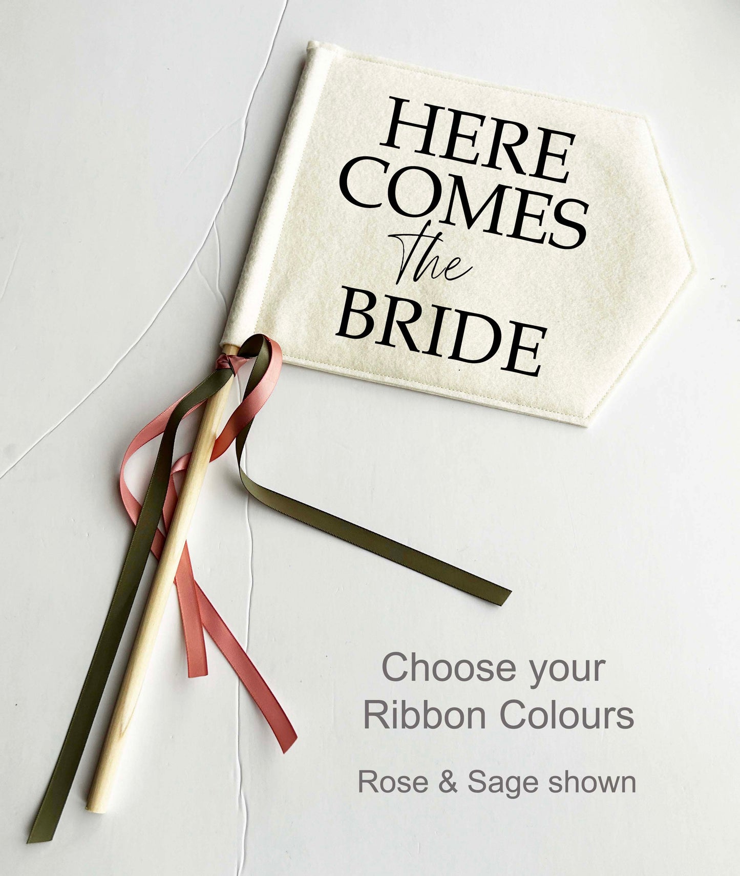 Here Comes the Bride, Wedding Pennant Flag