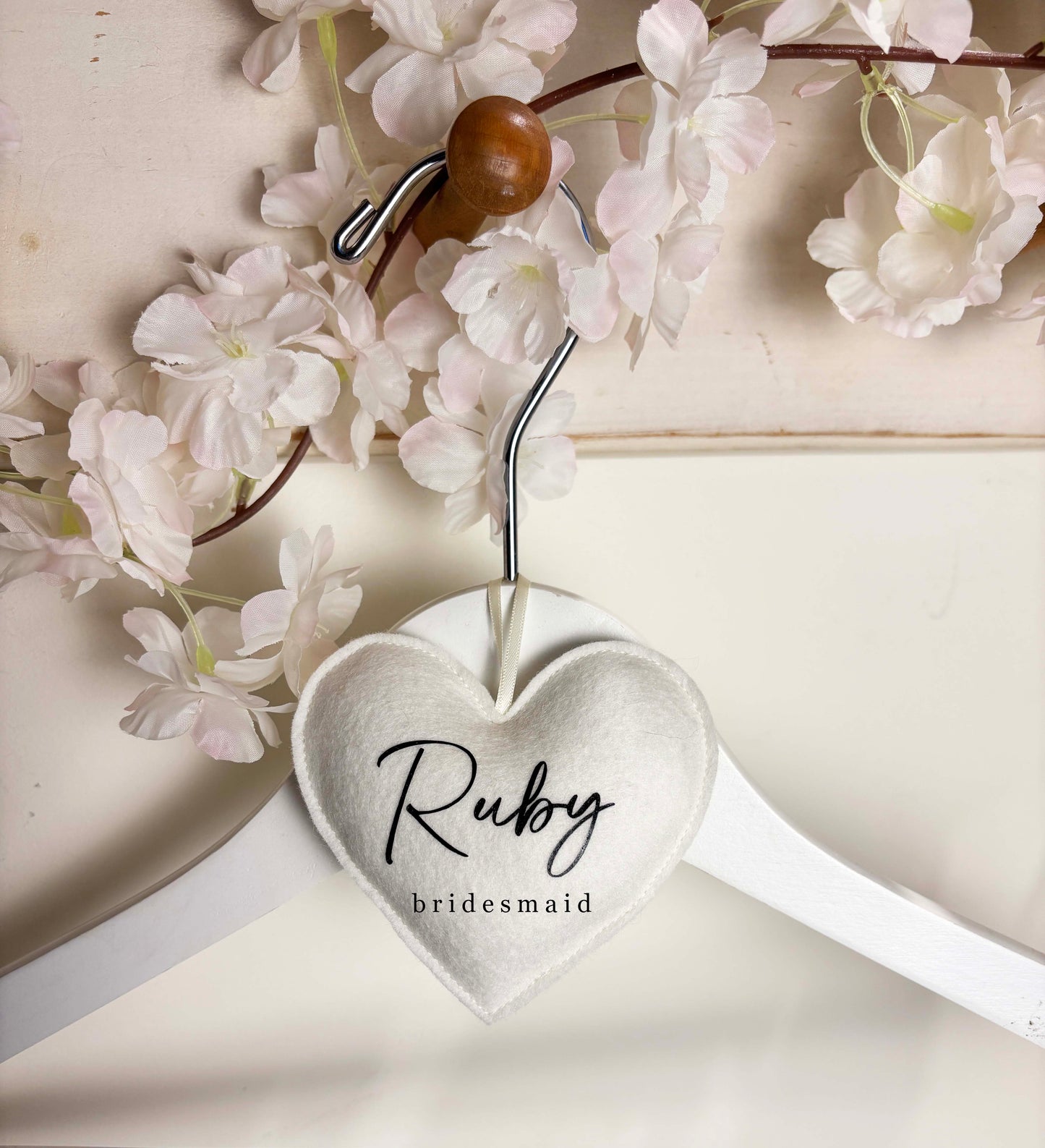 Personalized Wedding Party Heart Hanger Tag