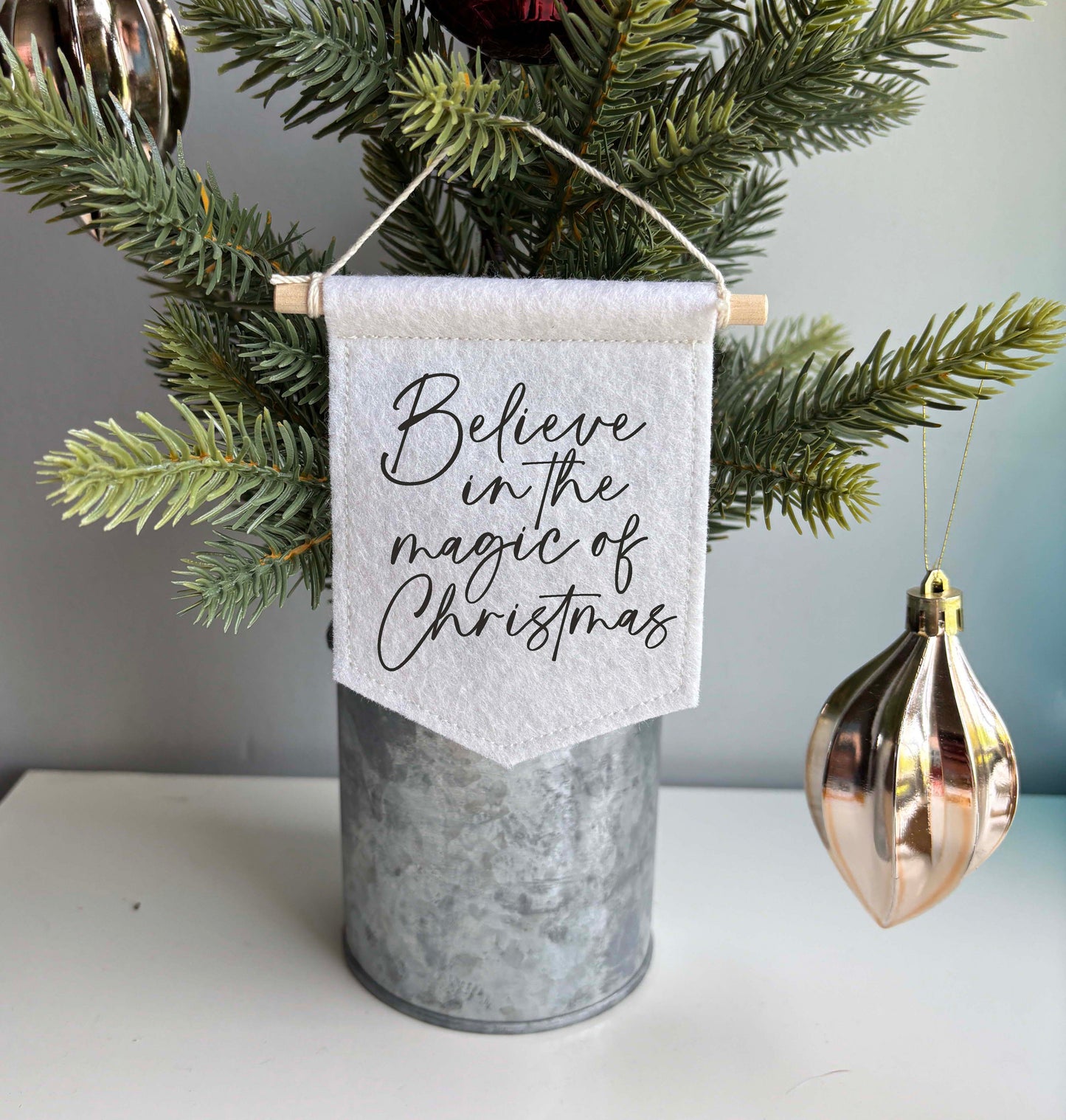 Believe In The Magic Of Christmas - Christmas Tree Ornament Banner