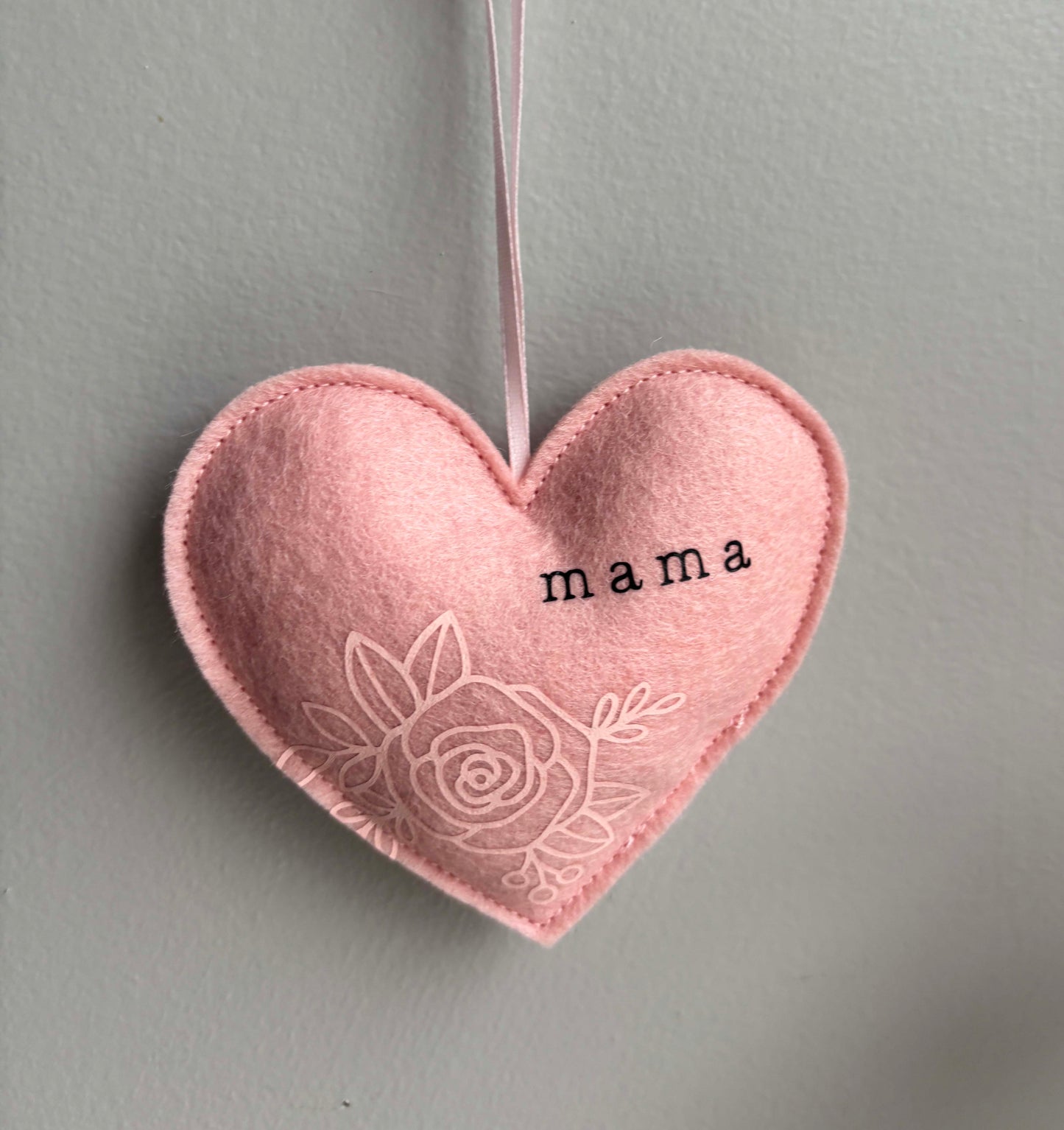 Mama - Felt Valentine Heart Ornament