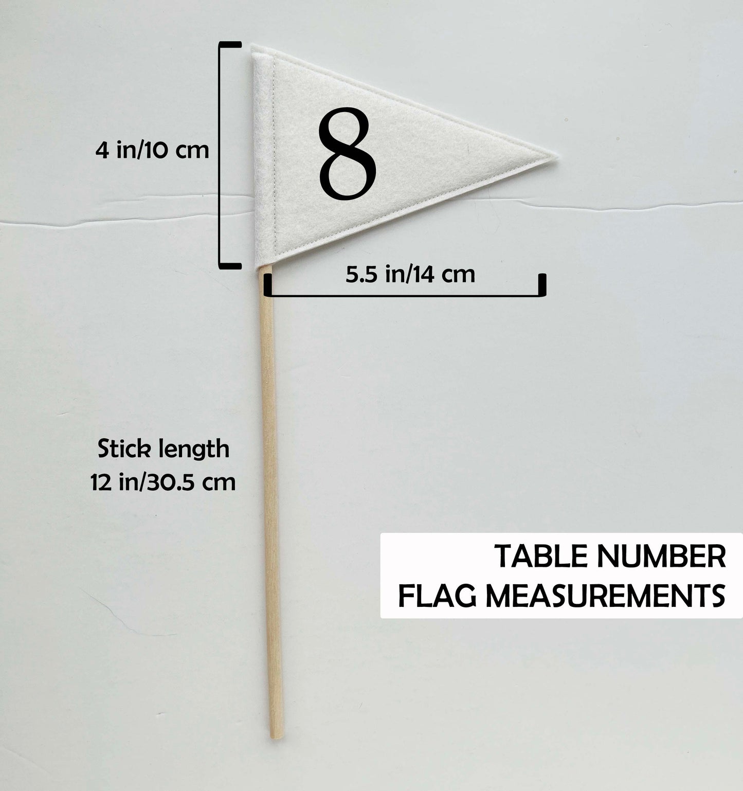 Mini Felt Flag Table Numbers - Flower Centrepiece Number Stick