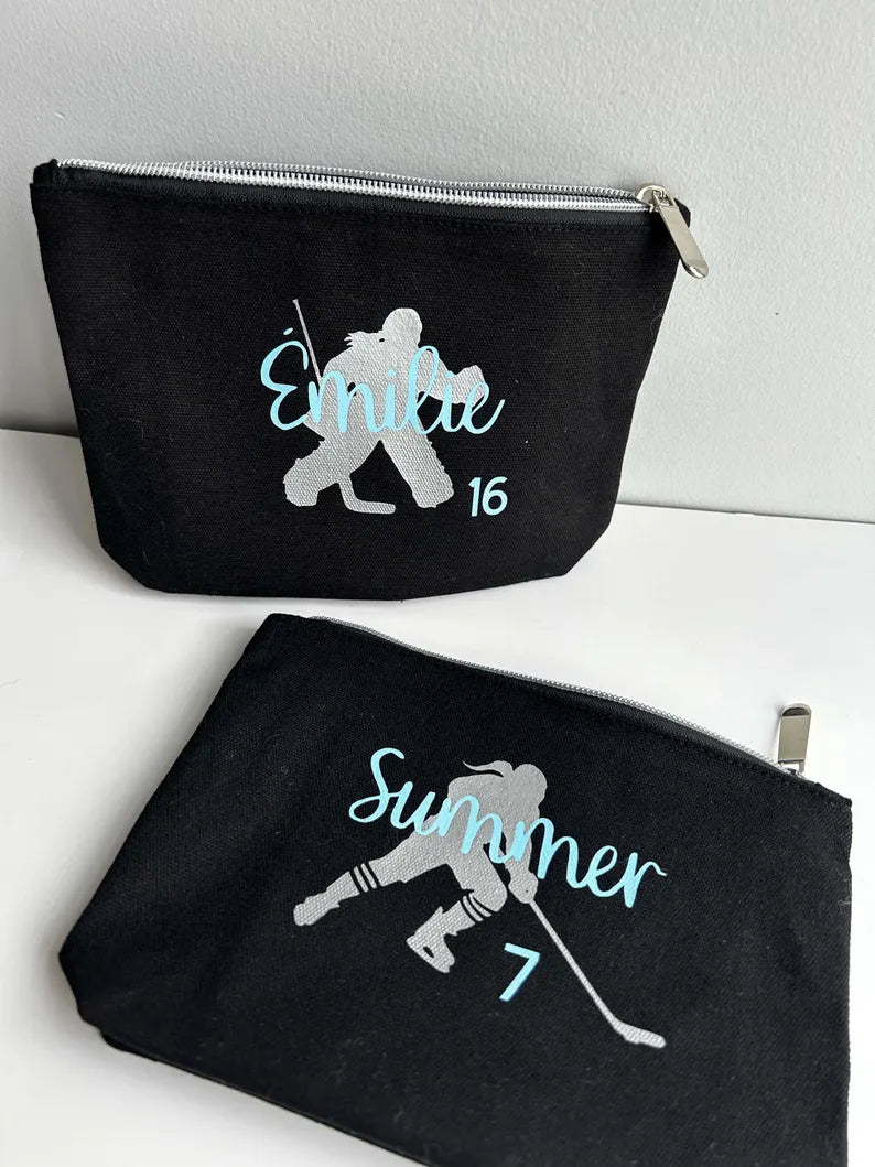 Ice Hockey Personalized Zipper Pouch