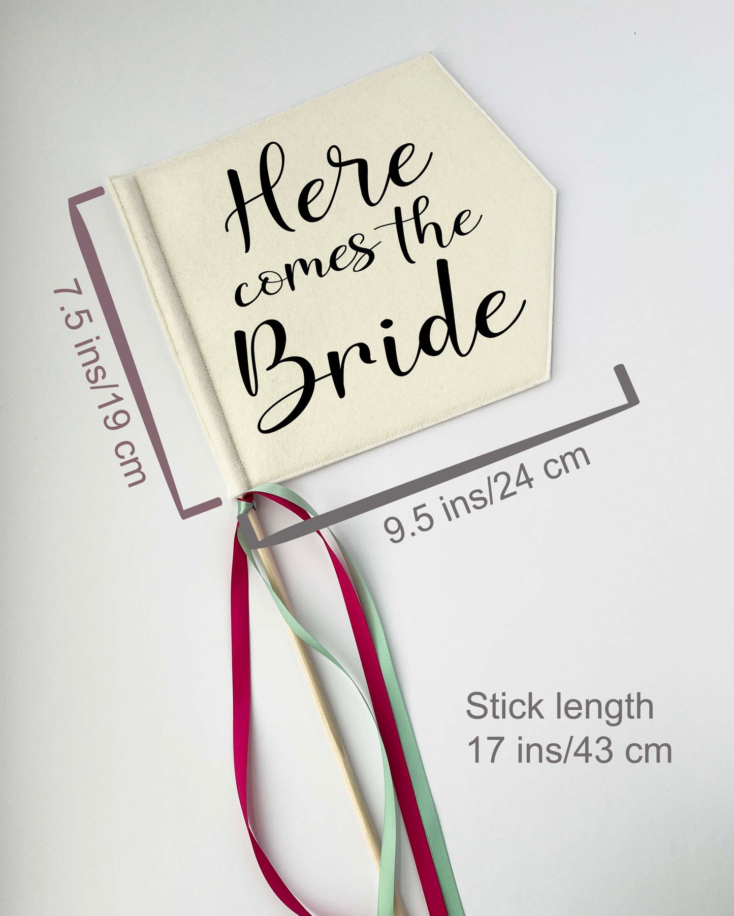 Here Comes The Bride, Wedding Pennant Flag