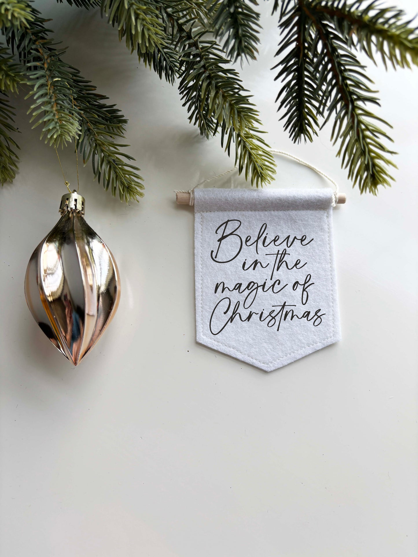 Believe In The Magic Of Christmas - Christmas Tree Ornament Banner