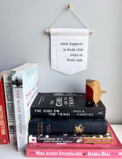 What Happens in Book Club - Literary Wall Hanging
