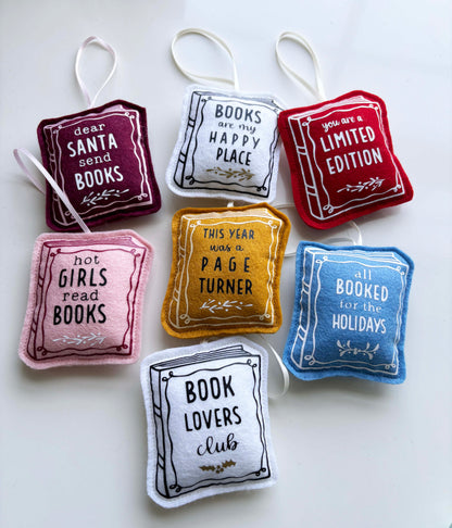 Dear Santa Send Books - Book Cover Felt Ornament