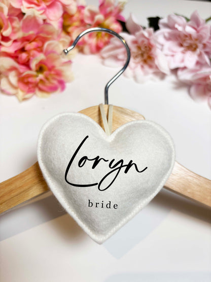 Personalized Wedding Party Heart Hanger Tag