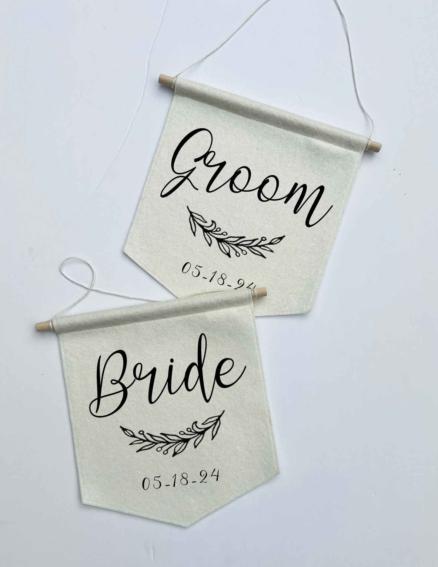 Custom Wedding Sign/Banner - Bride and Groom Chair Signs