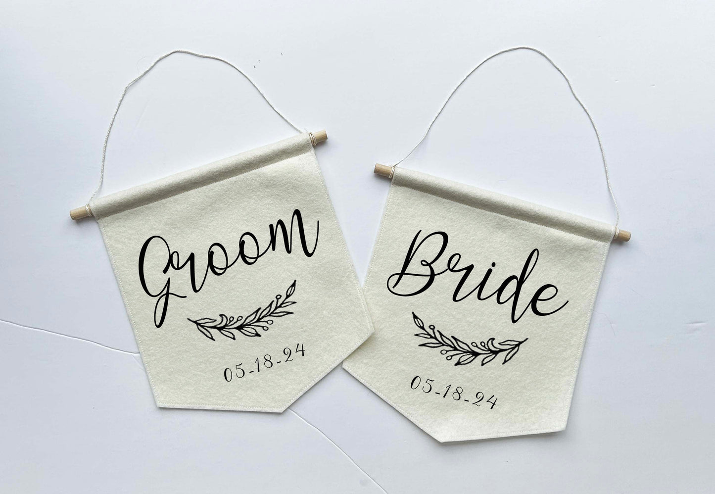 Custom Wedding Sign/Banner - Bride and Groom Chair Signs