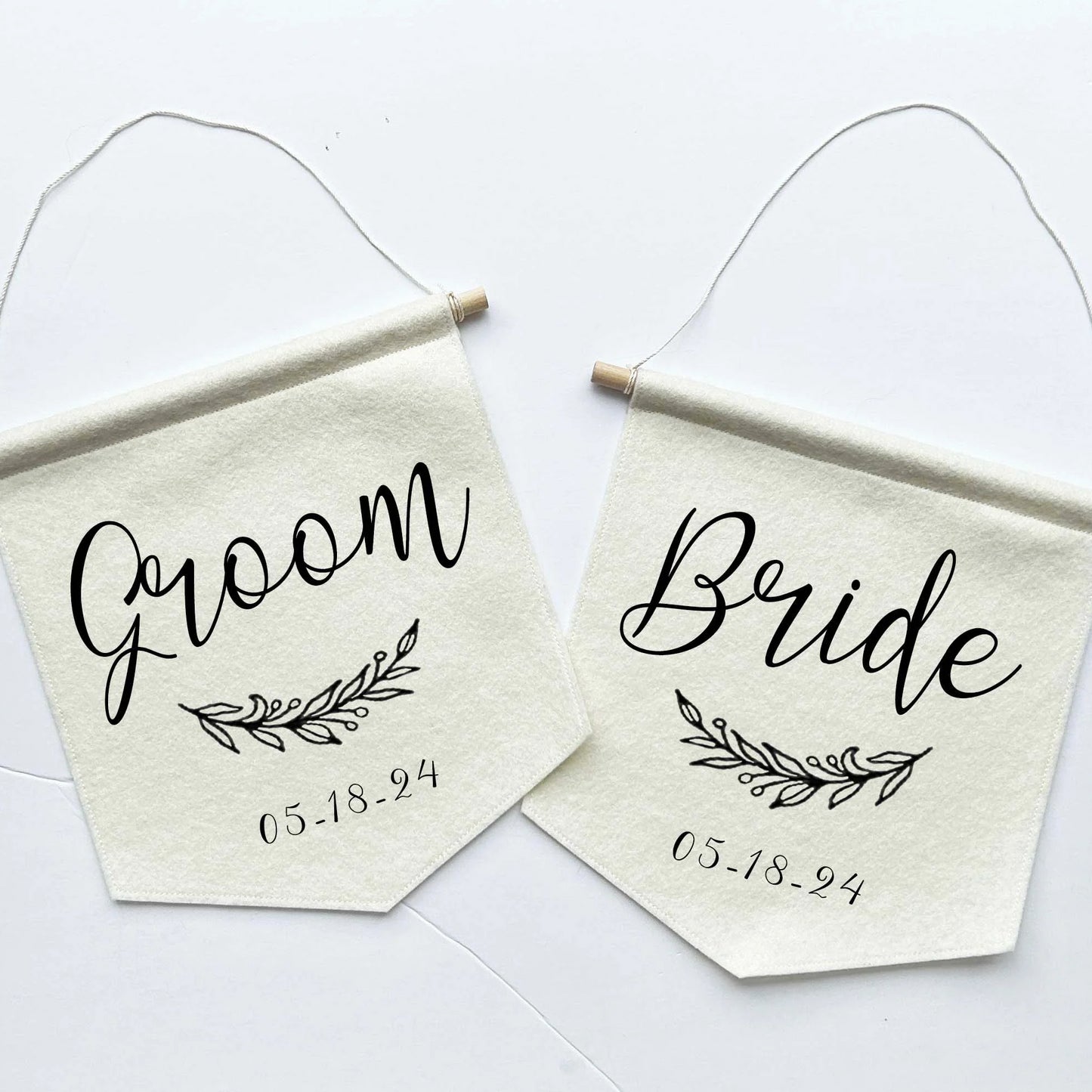 Custom Wedding Sign/Banner - Bride and Groom Chair Signs