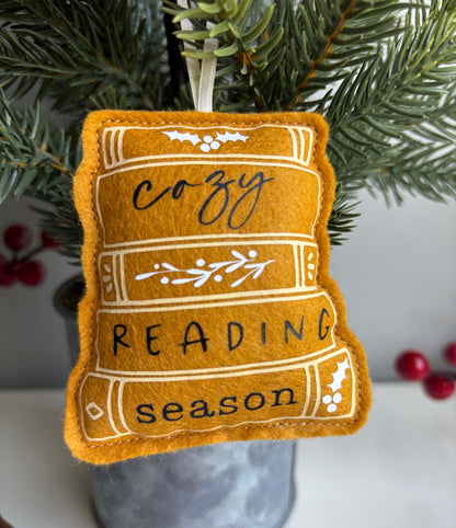 Cozy Reading Season - Book Stack Felt Ornament