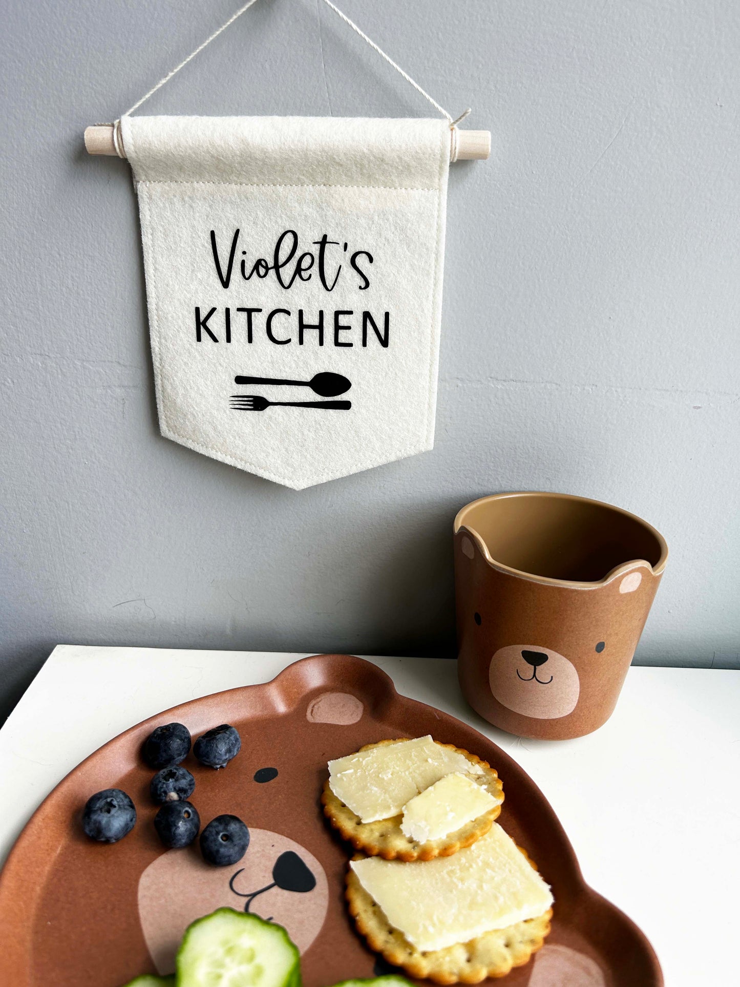 Play Kitchen Sign - Personalized Mini Felt Banner