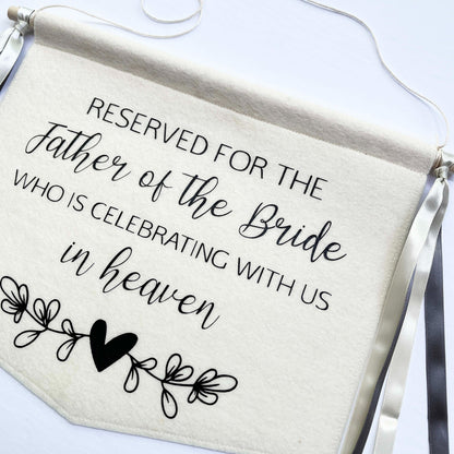 Personalized Reserved Seat Wedding Sign/Banner - Loved Ones Celebrating In Heaven