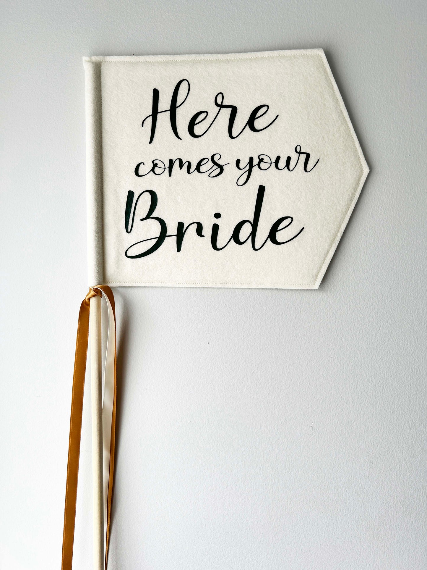 Here Comes Your Bride, Wedding Pennant Flag