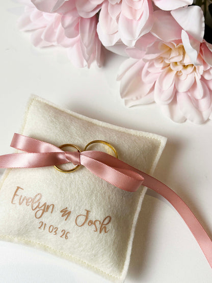 Ring Bearer Pillow - Personalized wedding ring cushion