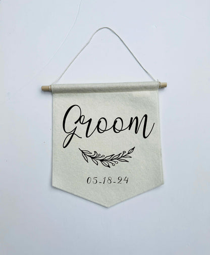 Custom Wedding Sign/Banner - Bride and Groom Chair Signs