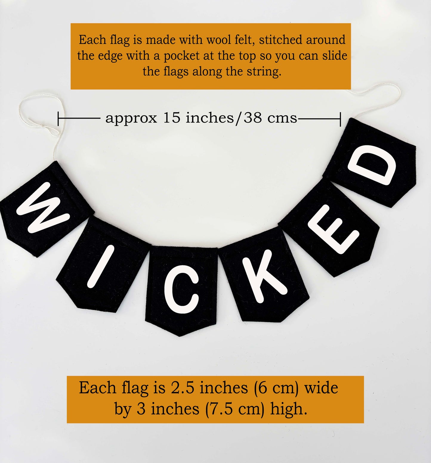 Wicked Felt Garland - Spooky Season Halloween Decoration