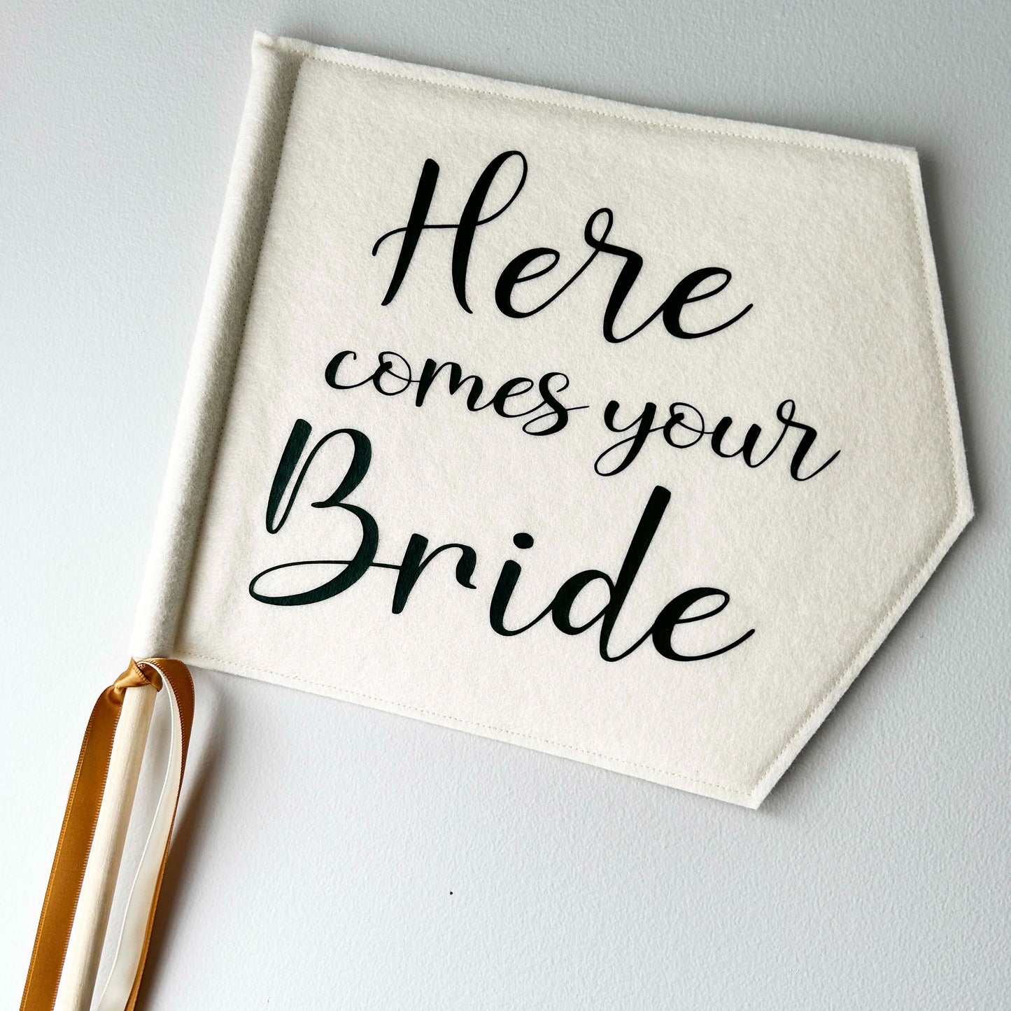 Here Comes Your Bride, Wedding Pennant Flag