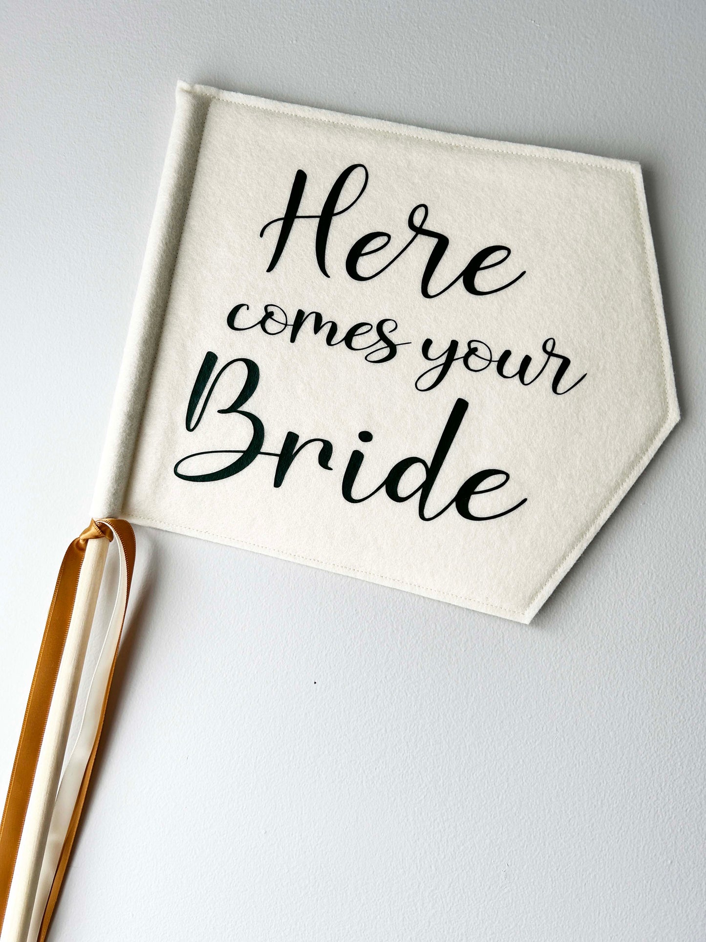 Here Comes Your Bride, Wedding Pennant Flag