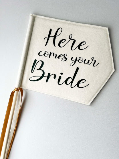 Here Comes Your Bride, Wedding Pennant Flag