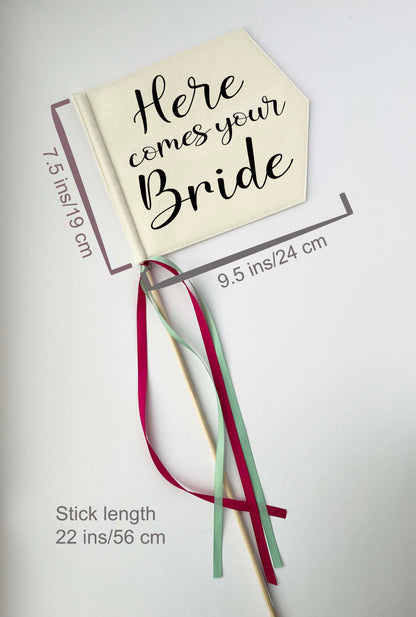 Here Comes Your Bride, Wedding Pennant Flag