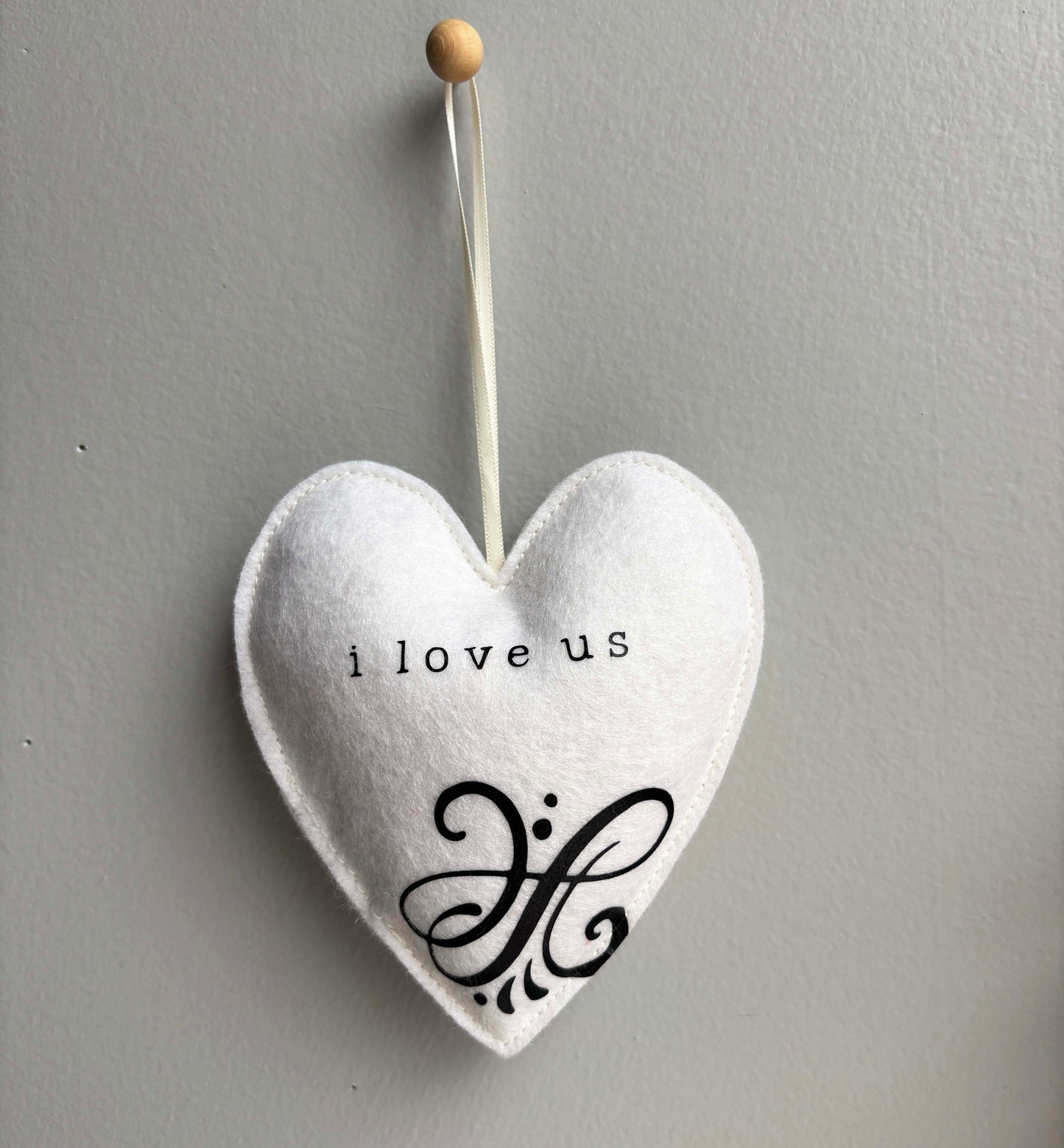 I Love Us - Felt Valentine Heart Ornament