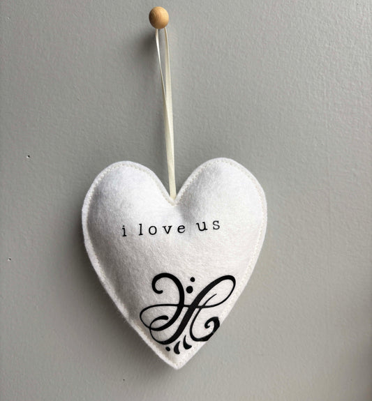 I Love Us - Felt Valentine Heart Ornament