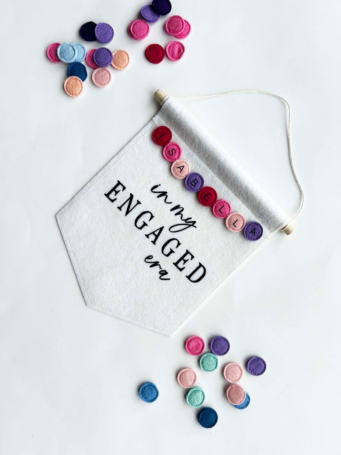 Personalized In My Engaged Era Felt Banner