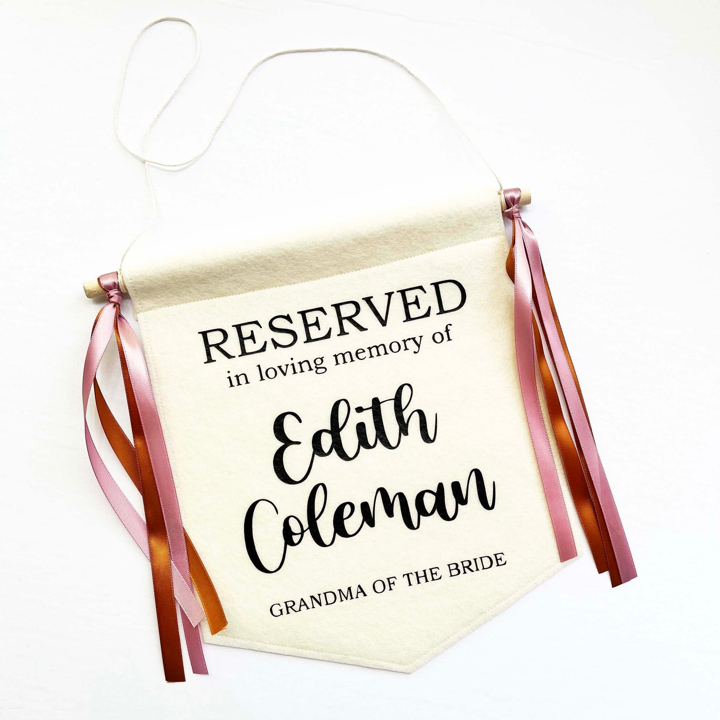 Personalized Reserved Seat Wedding Sign/Banner  - In Loving Memory